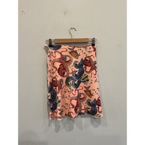 Haystacks Womens Reversible Mini Skirt Size S Octopus Artsy Indie Stretch Y2K